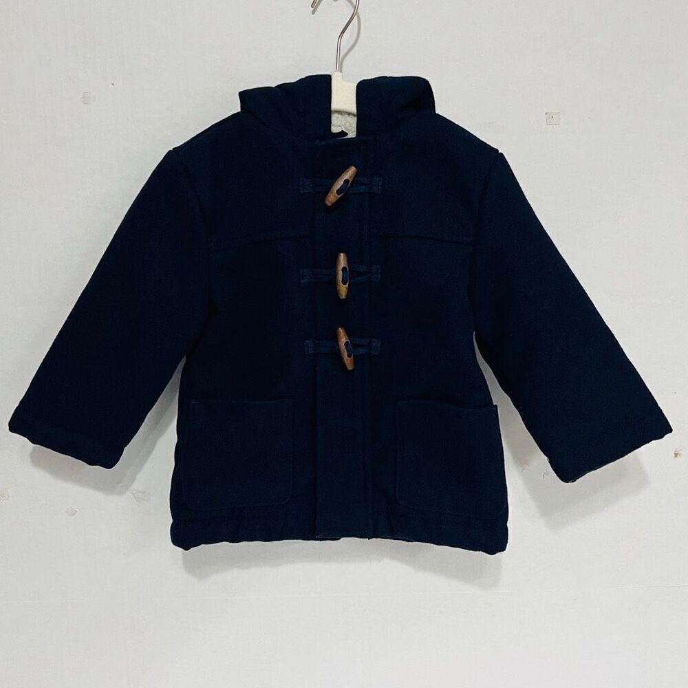 Osh Kosh Navy Blue Peacoat With Hood  Boys Size 12-18 Months